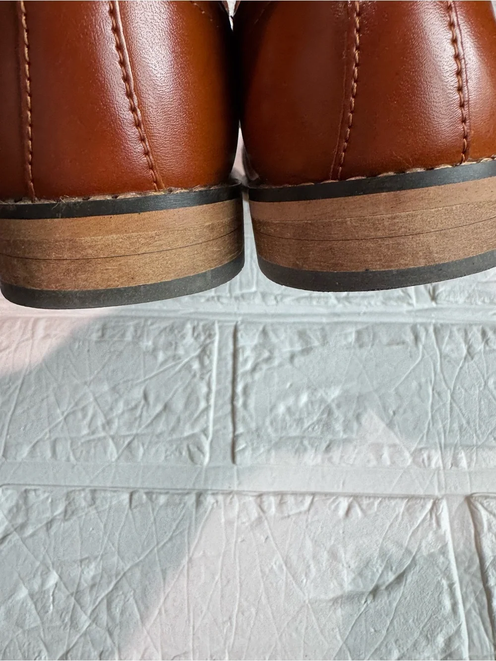 Bruno Marc Boys' Brown Dress with Brogue Detailing Size 13